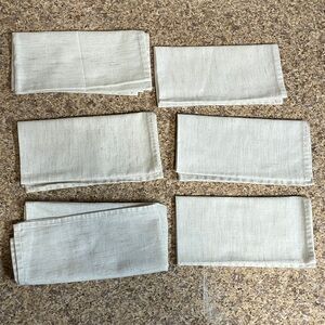 Set of Six Cream Cloth Napkins